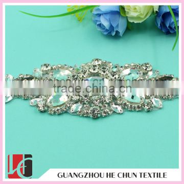HC-0183 Wholesale Iron on Czech Rhinestone Beaded Appliques for Woman Hat Decoration