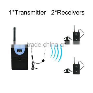 Professional Wireless Tour Guide System (1 transmitter and 2 receivers)