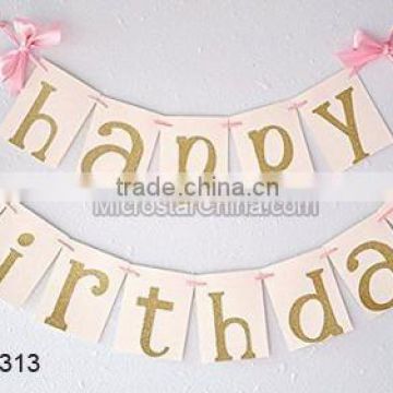 Pink gold birthday party to celebrate the birthday banners golden banners