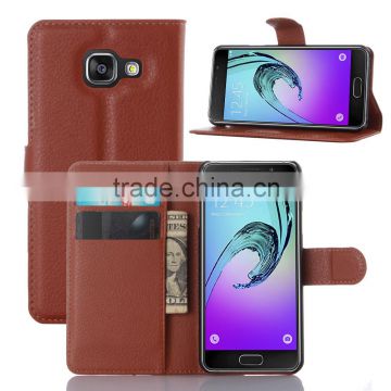 Hot Selling Ultra Thin Lichee PU Leather Case Wallet Folio Flip Cover for Samsung GALAXY A3 A310