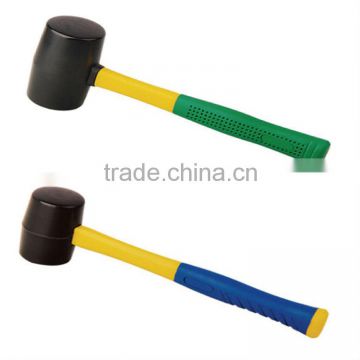 Rubber Hammer With Enwaap Plastic To Plastic to Fiberglass Handle