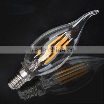 Dimmable C35 led candle bulb light 4W filament 2W 4W 6W with CE RoHS