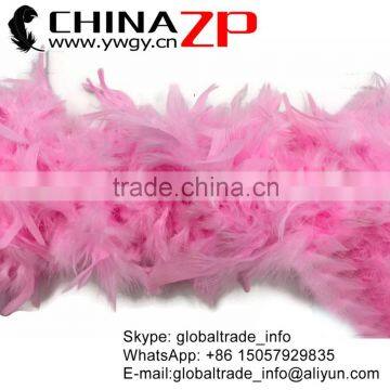 Top Supplier CHINAZP 40 Gram Weight in Stock Colored Pink Turkey Chandelle Feathers Plume Boas