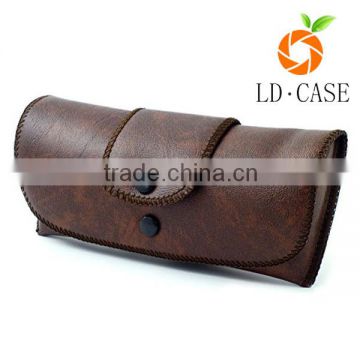 Custom genuine leather glasses case and box , OEM metal leather sunglass case