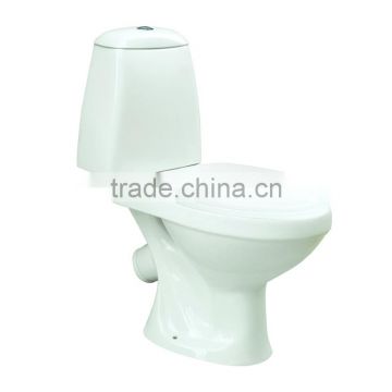 Two piece floor mounted ceramic toilet
