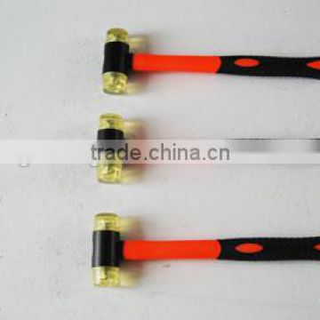 Two way install hammer with plastic handle wood handle