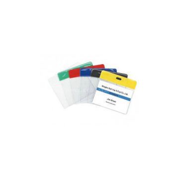 Transparent clear PVC wallet, Conference Name Badge Holders with slot and round hole 30310