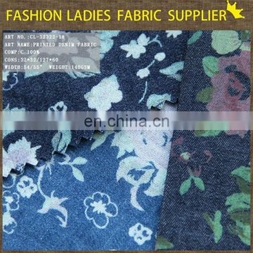 2015 fashion fabric for upholstery 100%cotton denim fabric print denim fabric, discharge print