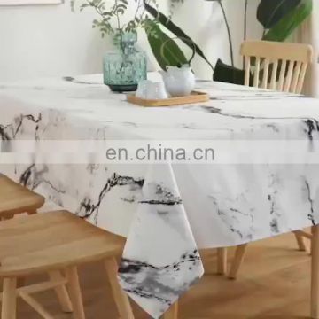 INS Nordic marbled printed 100% cotton thickened tablecloth table cover rectangular dust proof tablecloth
