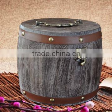Custom logo and color rustic small antique wooden bucket for tea