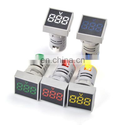 LED Voltmeter 22MM AC 20-500V Square Panel Digital Voltage Meter Indicator Light Digital Panel Indicator Voltmeter