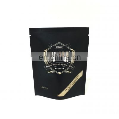 free sample smell proof stand up matte white zipper custom coffee food plastic bag packaging