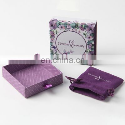 High quality mini paper inner box custom logo printed jewelry boxes with black EVA