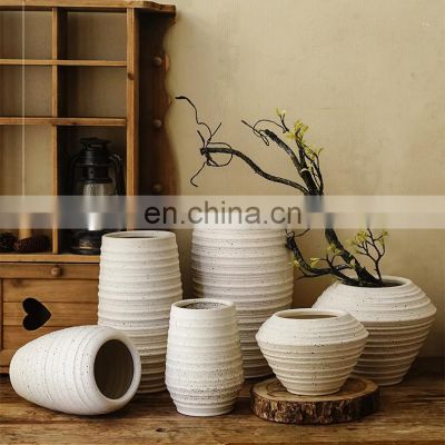 Custom LOGO Nordic Crafts Art Simple White Wedding Vases Ceramic Vase Pot Home Living Room Decorations