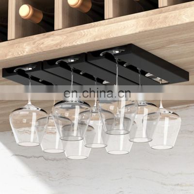 Wine Glasses Holder Bartender Stemware Hanging Rack Under Cabinet Stemware Organizer Glass Goblet Rack Bar Tool