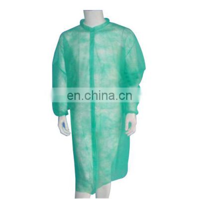 Wholesale Cheap Non-woven PP Lab Coat Visit Gown SINGLE COLLAR