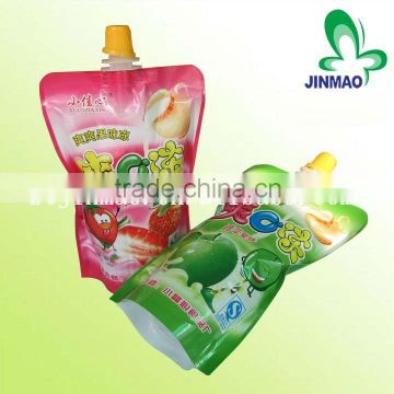 Stand up drink pouch with spout packaging