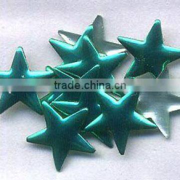 Rhinestuds Hot Fix Iron on Star Shape 10mm GREEN COLOR
