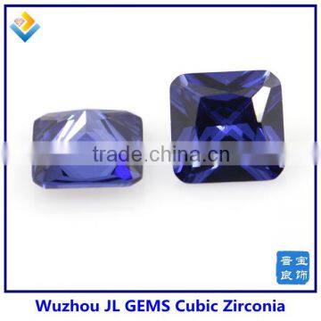 Synthetic Precious Square Tanzanite CZ Stone With Machine Cut