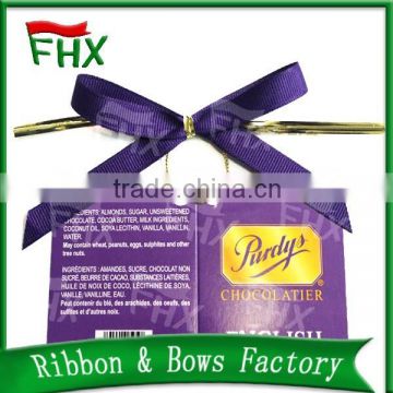 Wholesale chocolate high quality purple ribbon bows for dove packing ribbon bow,cailler decorative gift bow