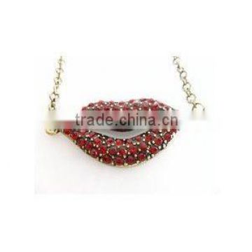 red rhinestone lip jewelry