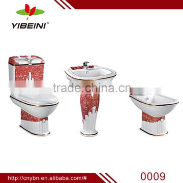 Ceramic Luxury Sanitary Ware Decorated two piece toilet