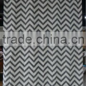 Grey chevrons printed cotton/linen decorative panel