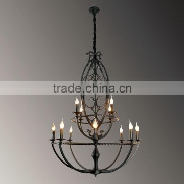 Colorlife candle style iron chandelier lighting fixture United States America UL luxurious lighting for decoration D1055-8+4