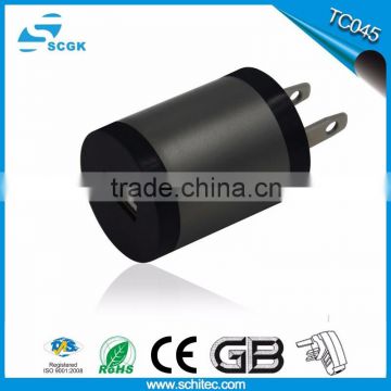 Aluminium single 1A phone charger-support OEM from Shenzhen supplier