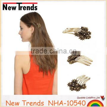 Lovely vintage flower hair accessory, rhinestone flower hair combs for women