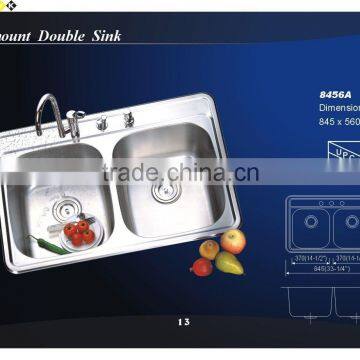 Popular stamped sink XHHL 8456A topmount stainless steel kitchen sink
