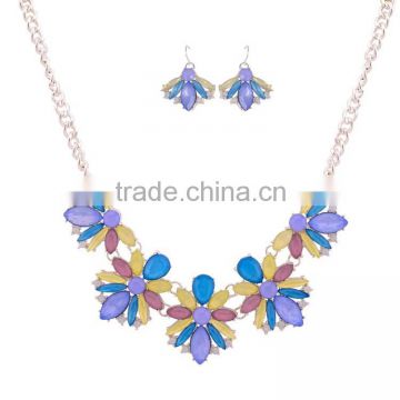 Resin alloy flowers wholesale african costume jewelry set 2015