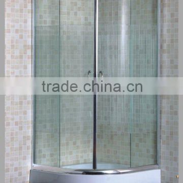 concise cozy colorful shower enclosure with vertical stripe printing tempered glass (S131 vertical stripe printing)