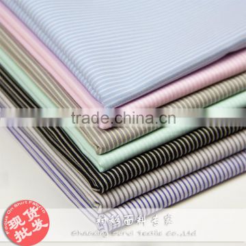 Microfiber polyester cotton blend stripe fabric for offce shirts