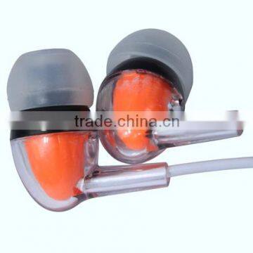 2013 Newest stylish handsfree earphones, clear cap colorful earpiece