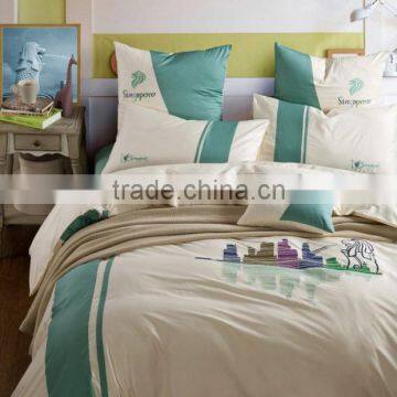 China Home textile,embroidery designer cotton bedding set ,latest design hotel bed sheet comforter cover