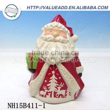 Best sale santa claus ceramic unique canister sets fashion designed
