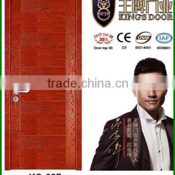 luxury wood door with frame and hardware for hotel room