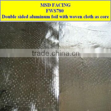 Top quality Reflecive double foil woven fabric materials for roofing
