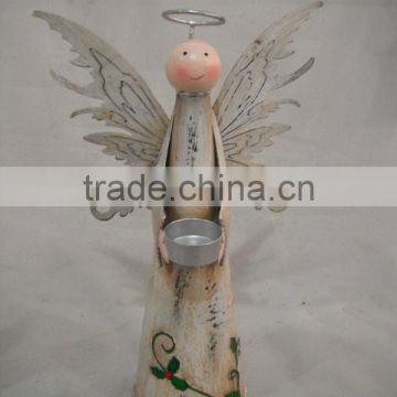 2015 speicial design handmade metal angel decoaration indoor decoration metal handicraft
