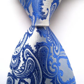 Self-fabric Shirt Collar Accessories Silk Woven Neckties Skinny Blue