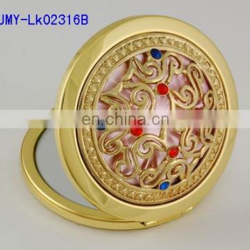 3D decoration gold metal compact mirro