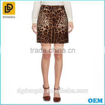 2016 new fashion winter leopard print velvet girls mini skirt