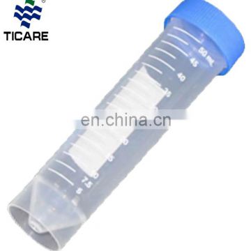High transparency PP material ogival bottom screw top 15 ml centrifuge tube for lab