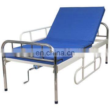 Stainless steel Single Crank Hospital Bed for Hospital and Clinic Fullset One function Manual Hospital Bed