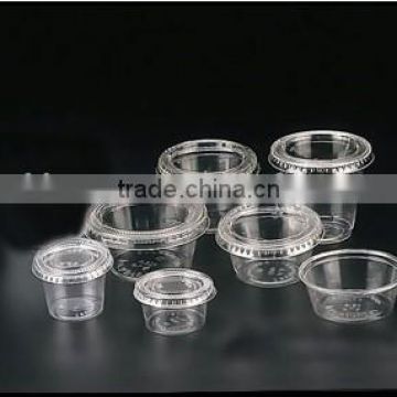 All sizes of disposable trail drinking cup,clear PET portion cup,disposable plastic sauce cup
