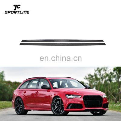 Custom Style RS6 Carbon Fiber Side Skirts Extension for Audi RS6 C7 Typ 4G 5-Door Avant 2013-2018
