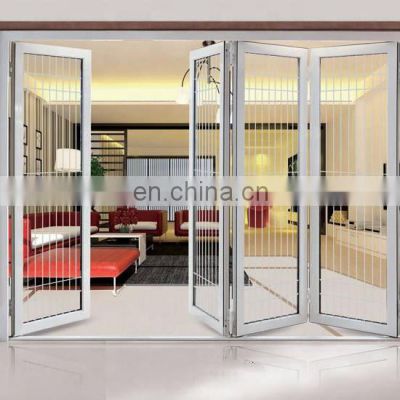 Custom folding aluminum frame glass stack Insulated double glass doors  made in CHINA