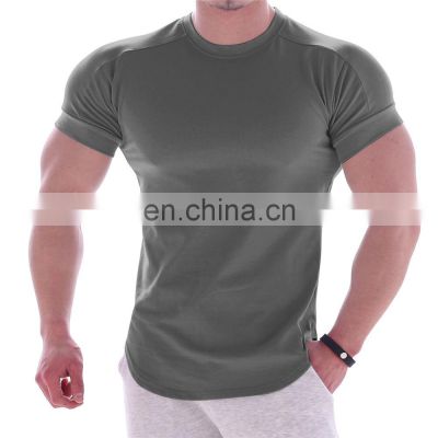 Custom logo printing t shirt 95%cotton 5%spandex gym fitness training plain men t shirt