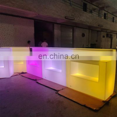 Plastic Rechargeable Waterproof L Shape White Straight LED Mobile Bar Counter Portable LED Light Modern Furniture Commercial